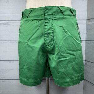 Nike Womens Y2K Golf Shorts Elastic Waistband Front Zip Pockets Green Size Large